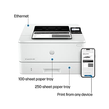 HP LaserJet Pro 4001n Black & White Printer, Print, Fast speeds, Easy setup, Mobile printing, Advanced security, USB, Ethernet Connection, Best-For-Office - Image 4