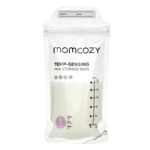 Momcozy Breastmilk Storing Bags, Temp-Sensing Discoloration Milk Storing Bags for Breastfeeding, Disposable Milk Storage Bag with 6 Ounce Self Standing, No-Leak Milk Freezer Storage Pouches, 120pcs - Image 1