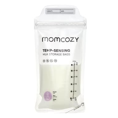 Momcozy Breastmilk Storing Bags, Temp-Sensing Discoloration Milk Storing Bags for Breastfeeding, Disposable Milk Storage Bag with 6 Ounce Self Standing, No-Leak Milk Freezer Storage Pouches, 120pcs - Image 1