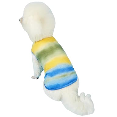 Dog Yellow Tie-dye Sleeveless T-Shirt Spring and Summer Thin Cotton Puppy Dog Clothes Cute Tie-dye Printed Vest(Small Yellow) - Image 2