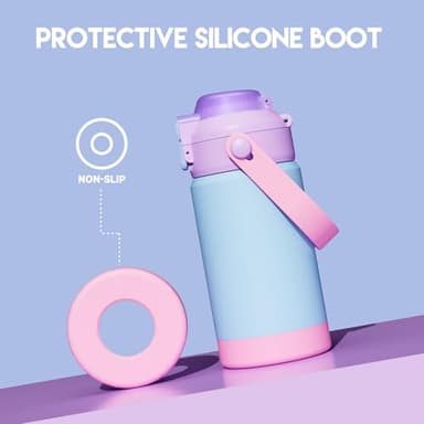 Meoky Kids Water Bottle for School: 14 oz Insulated Water Bottle with Straw and Spout Lid - 100% Leakproof Stainless Steel Water Bottle BPA-Free for Travel Sports - Toddlers Girls, Bluebell - Image 7