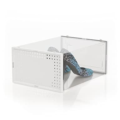 12 Pack X Large Shoe Organizer Storage Boxes for Closet, Modular Space Saving Shoe Boxes Clear Plastic Stackable Sneaker Containers Display Case with Lids, Pearl White - Image 9