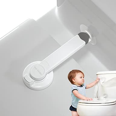 4our Kiddies Toilet Locks Baby Proof, Baby Proofing Toilet Seat Lock with Extra Pallet Fit for Most Standard Toilet, Easy Intallation Toilet Lid Lock for Child Safety with 1 Extra 3M Adhesive((1 Pack) - Image 1