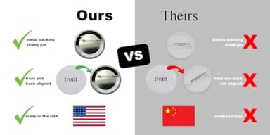 They He pronouns pinback button - high visibility (2.25", c1a) - Image 5