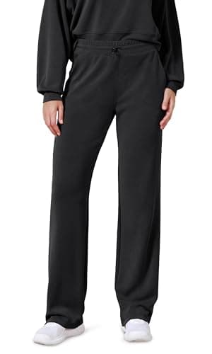ODODOS Women's Modal Soft Wide Leg Pants with Pockets Adjustable Shockcord High Waist Casual Lounge Pants-27 Inseam, Black, Small - Image 1