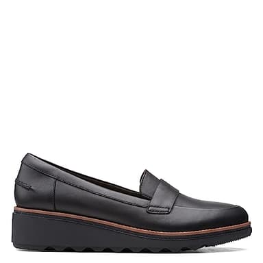 Clarks Women's Sharon Gracie Penny Loafer, Black Soft, 7 - Image 3