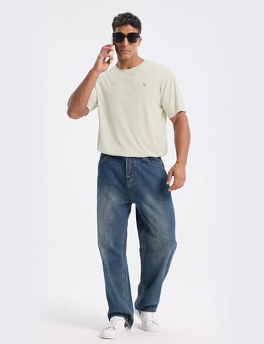 baleaf Men's UPF 50+ Sun Protection Shirts UV SPF Short Sleeve T-Shirts Rash Guard Quick Dry Lightweight Hiking Athletic Light Brown L - Image 7