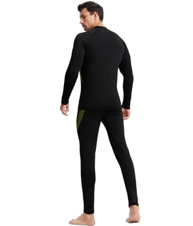 CL convallaria Thermal Underwear for Men, Long Johns Winter Hunting Gear Sport Base Layer Top and Bottom Set Midweight Black L - Image 8