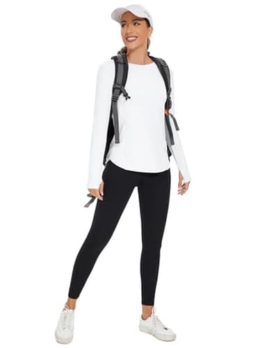 Rapbin UPF 50+ Sun Protection Shirts for Women Long Sleeve Crew Neck Quick Dry Tops Summer Wicking Lightweight Soft Clothing (White,S) - Image 5