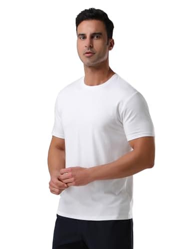 Pioneer Camp Mens Bamboo Viscose T Shirt Ultra Soft White Plain Tshirts for Men Cooling Crew Neck Casual Basic Tee Shirt - Image 5