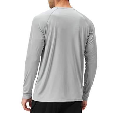 NAVISKIN Men's Sun Protection UPF 50+ UV Outdoor Long Sleeve Shirts Grey Size XL - Image 3