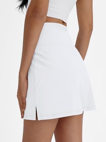 AUTOMET Womens Tennis Skirts with Shorts Underneath Mini Athletic Golf Skorts 2025 Workout Summer Outfits with Pockets White M - Image 6