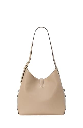 kate spade new york Deco Pebbled Leather Large Shoulder Bag, Timeless Taupe - Image 2