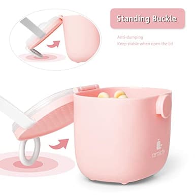 Termichy Baby Formula Dispenser, Portable Milk Powder Dispenser Container with Carry Handle and Scoop for Travel Outdoor Activities with Baby Infant, 8.8OZ, 0.55LB, 250g, 500ml (Pink) - Image 6