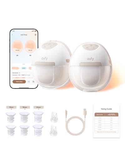 eufy Security Heated Breast Pump Hands-Free E20, Wearable with Innovative HeatFlow, 3 Heat Levels, Optimized Rhythm via App, Hospital-Grade Suction, Leakproof, Ultra-Slim and Quiet for in-Bra Use - Image 1