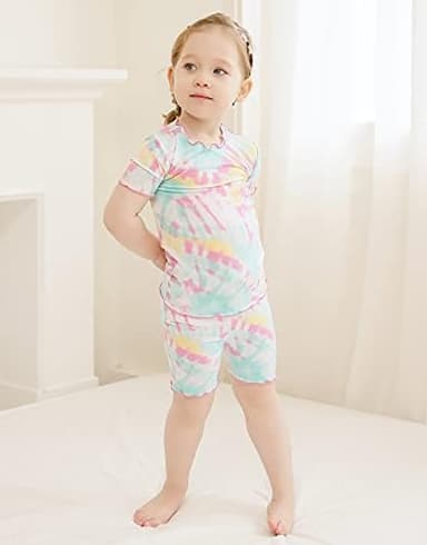 VAENAIT BABY Infant Toddler Kids Junior Soft Bamboo Pajamas Tie Dye Short Summer Pjs 2pcs Set 6M-12Y - Image 5