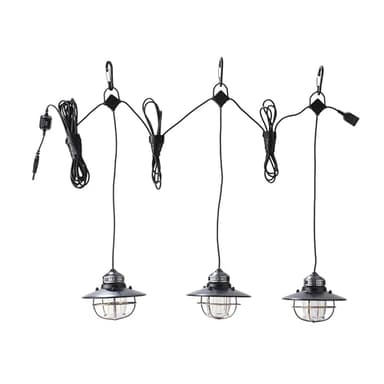 Barebones Edison Pendant String Lights - Antique Bronze, 3 Edison-Style LED Bulbs with 10-Foot Cord, Energy-Efficient Outdoor Lanterns for Patio, Garden, or Indoor Decor - Image 1