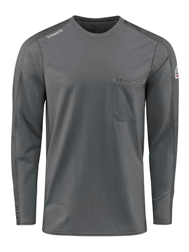 Bulwark FR Men's Flame Resistant Flex Knit Tee, Charcoal, Large - Image 1