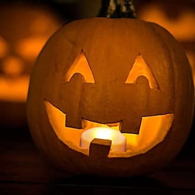 CANDLE CHOICE Halloween Pumpkin LED Lights with Remote and Timer Bright Flickering Battery Operated Jack-O-Lantern Electric Flameless Candles for Halloween Decorations Pumpkin Decor 3 Pack Orange - Image 4