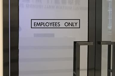 ZLKAPT Black Employees Only Door Decal, Office Door Vinyl Decal, Office Decals, Employee Sign for Door, 3"x13", Business Decals, Business Door Sign (Black Outside) - Image 5