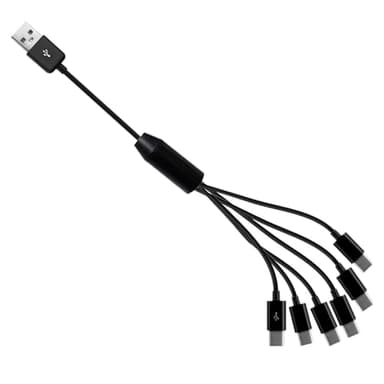 LOKEKE USB A 2.0 to C Splitter Charging Cable, 6-in-1 USB Type C Charger Power Sync Date Cable Cord for Smartphone Pad(0.5M/1.6FT) - Image 2