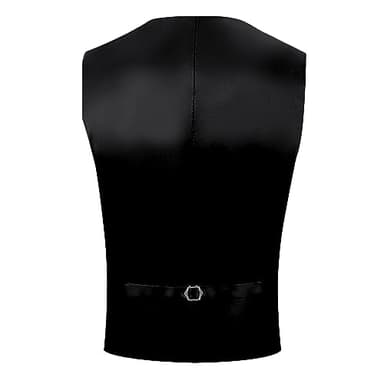 MAGE MALE Mens 3 Piece Suits Slim Fit Tuxedo Suit Set Soild Prom Wedding Suits One Button Blazer Vest Pants Set with Bow Tie Black - Image 8