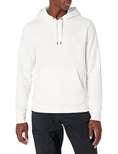 Amazon Essentials Men's Pullover Sweatshirt Hoodie, Big & Tall Options Available, Bright White, Medium - Image 1
