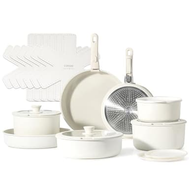 CAROTE 21pcs Pots and Pan Set, Nonstick Induction Cookware Detachable Handle,Cookware Set with Removable Handle - Image 1