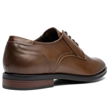 Mens Formal Oxford Dress Shoes, Lace Up Business Derby Shoes with Comfortable Lining Brown - Image 6