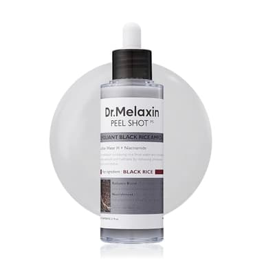 Dr.Melaxin Peel Shot Glow Black Rice Peeling Ampoule, Soft Exfoliating Face and Body Scrub Dead Skin Cells, Blackheads Remover for All Skin Types korean skin care 80ml - Image 1