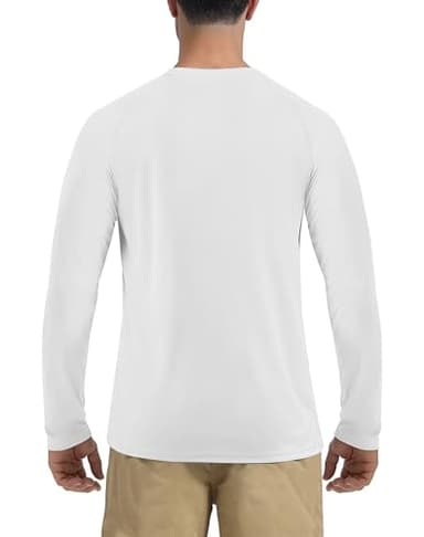 Boladeci Rash Guard for Men SPF Shirts Long Sleeve Lightweight UPF 50+ Sun Protection Swim Shirts Quick Dry UV Surf Water Running Fishing Tee T-Shirts White - Image 6