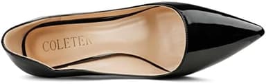 COLETER Women's 4 Inch Pumps Pointy Toe Wedding Dress Shoes Slip on Stiletto Pumps - Image 4