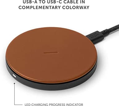 Native Union Classic Leather Wireless Charger – High-Speed [Qi Certified] 10W Handcrafted Italian Leather Charging pad – Compatible with iPhone 12/12 Pro/12 Pro Max/12 mini/11/11 Pro/11 Pro Max (Tan) - Image 6
