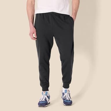 Amazon Essentials Men's Relaxed Joggers Sweatpants, Fleece, Comfortable Fit, Washed Black, X-Large - Image 6