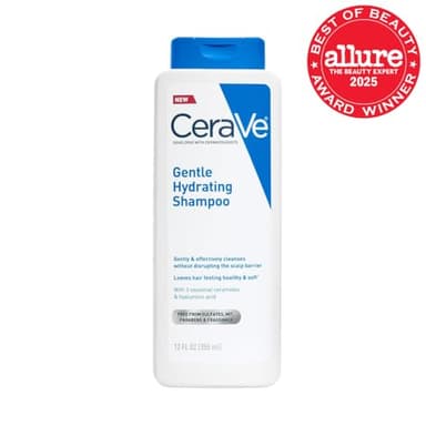 CeraVe Gentle Hydrating Shampoo, With Ceramides, Niacinamide & Hyaluronic Acid For Soft, Healthy Looking Hair & Scalp, Sulfate Free & Color Safe Shampoo, For All Hair Types, 12 Oz - Image 2