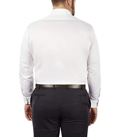 Van Heusen men's Tall Fit Flex Collar Stretch Solid (Big and Tall) Dress Shirt, White, 17.5 Neck 35 -36 Sleeve X-Large US - Image 2