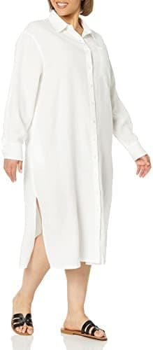 The Drop Women's Fiona Relaxed Linen Midi Shirt Dress - Image 5