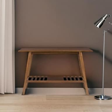 Linon Melissa Mid-Century Modern Walnut Console Table - Image 8