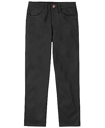 Nautica Big Boys School Uniform 5 Pocket Flat Front Pant, Black, 8 - Image 1