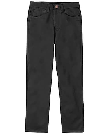 Nautica Big Boys School Uniform 5 Pocket Flat Front Pant, Black, 8 - Image 1