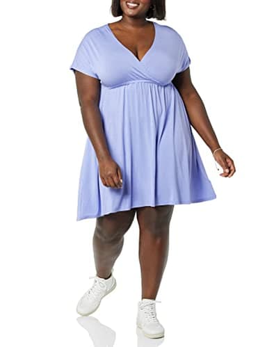 Amazon Essentials Women's Surplice Dress (Available in Plus Size), Soft Violet, X-Large - Image 4