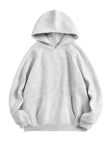 ANRABESS Women Hoodies Oversized Fleece Long Sleeve Comfy Casual Basic Pullover Sweatshirts 2025 Fall Outfits Y2K Clothes Grey Small - Image 1