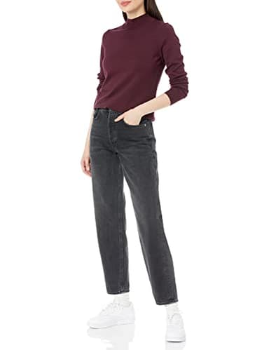 Amazon Essentials Women's Lightweight Mockneck Sweater (Available in Plus Size), Burgundy, Large - Image 5