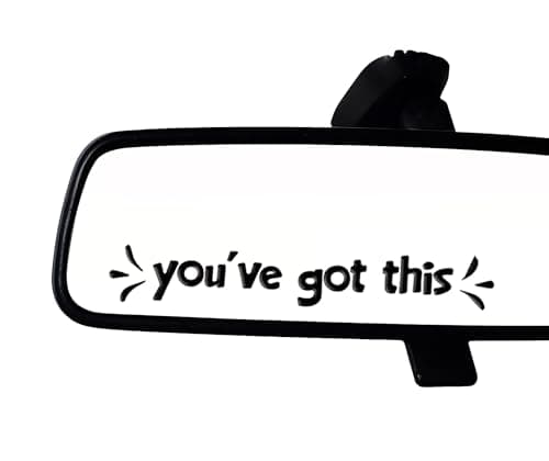 2 x You've Got This Car Rearview Mirror Decal, Vinyl Car Mirror Sticker, Non-Fading Car Decals, Inspirational Car Décor, Motivational Vinyl Decal, Bumper Sticker for Wall, Window, Vehicle (Black) - Image 1