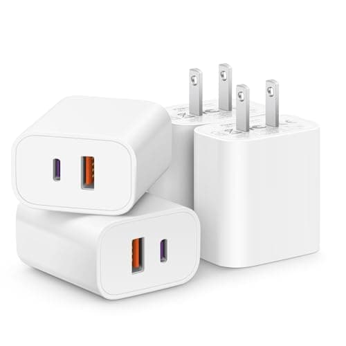 [4 Pack] USB C Charger Block Fast Charging Multiport Adpater [PD 20W USB-C & QC 3.0 USB-A Port] for i Phone 17/16/15/14/13/12/11/X/8, i Pad, Galaxy, Google, Galaxy & More - Image 1