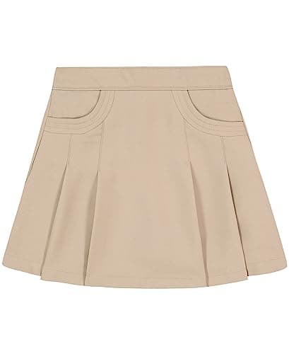 Nautica Girls School Uniform Pleated Scooter with Pockets Skirt, Khaki, 7 US - Image 1