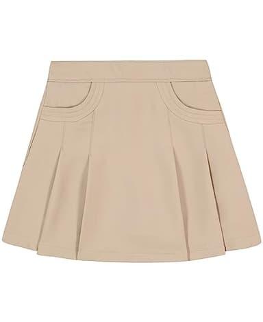 Nautica Girls School Uniform Pleated Scooter with Pockets Skirt, Khaki, 7 US - Image 1