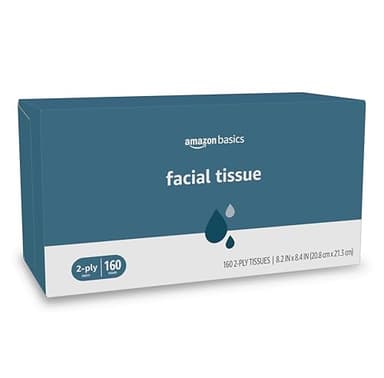 Amazon Basics Facial Tissue, 2-Ply, 160 Tissues per Box, 4 Boxes (640 total) (Previously Solimo) - Image 2