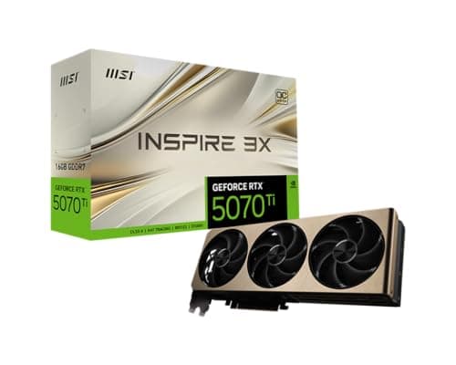 MSI Gaming RTX 5070 TI 16G Inspire 3X OC Graphics Card (16GB GDDR7, 256-bit, Extreme Performance: 2497 MHz, DisplayPort x 3 2.1a, HDMI 2.1b, NVIDIA Blackwell Architecture) - Image 1