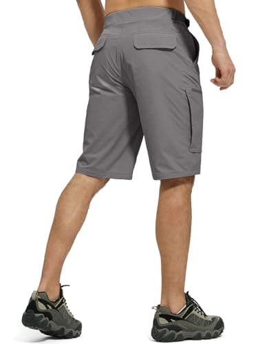 FREE SOLDIER Men's Cargo Hiking Shorts with Belt Lightweight Quick Dry Tactical Shorts with Pockets for Casual Work Golf (Gray 38W12L) - Image 2